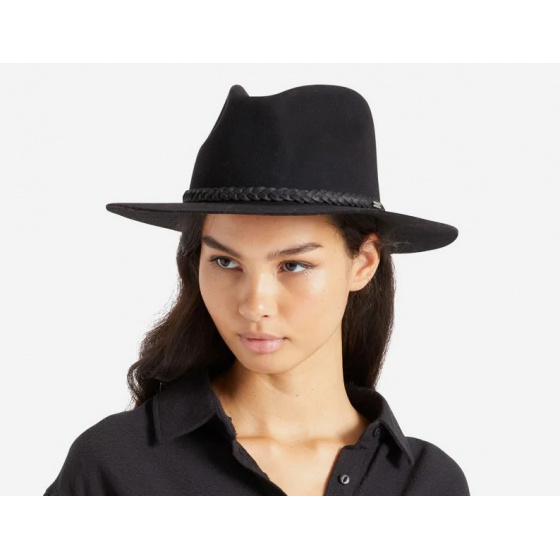 Messer Western Black Felt Fedora Hat - Brixton Messer Western Black Felt Fedora Hat - Brixton