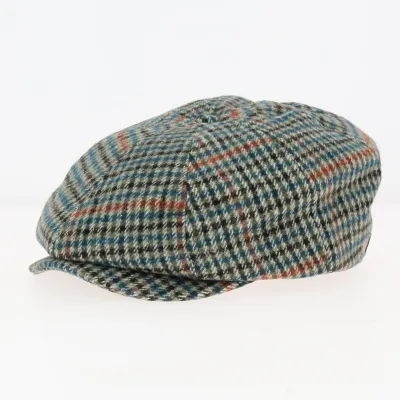Casquette Gavroche Brood Joe Blue Pied-de-Poule Vert - Brixton