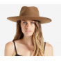 Jo Rancher Felt Fedora Hat Brown - Brixton