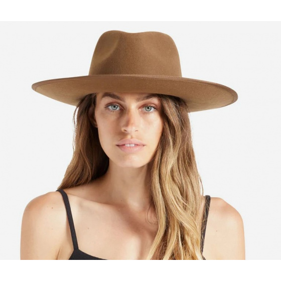 Jo Rancher Felt Fedora Hat Brown - Brixton
