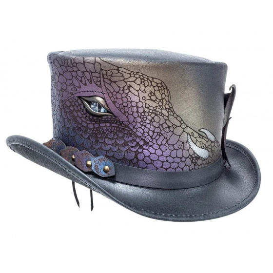 Draco Black Leather Top Hat - Head'n Home
