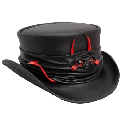 Chapeau Haut de Forme Marlow Cuir Noir - Head'n Home