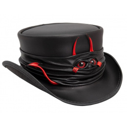Marlow Leather Top Hat Black - Head'n Home