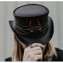 Marlow Leather Top Hat Black - Head'n Home
