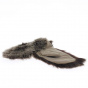 Leather and fur mittens