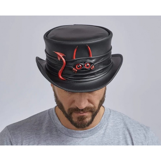 Chapeau Haut de Forme Marlow Cuir Noir - Head'n Home Chapeau Haut de Forme Marlow Cuir Noir - Head'n Home