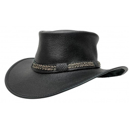 Traveller Bison Hat Black Leather - American Hat Makers