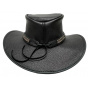 Black Leather Traveller Bison Hat - American Hat Makers
