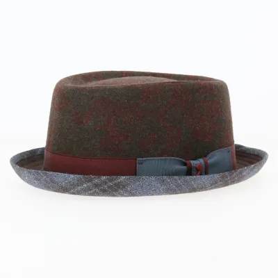 Porkpie Hat Bordeaux and Brown Wool - Alfonso d'este