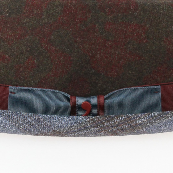 Porkpie Hat Bordeaux and Brown Wool - Alfonso d'este