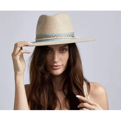 Fedora Maldives Moon Beige Felt Hat - Head'n Home
