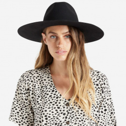 Fedora Leigh Black Wool Felt Hat - Brixton