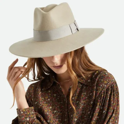 Chapeau Fedora Joanna Feutre Laine Beige - Brixton