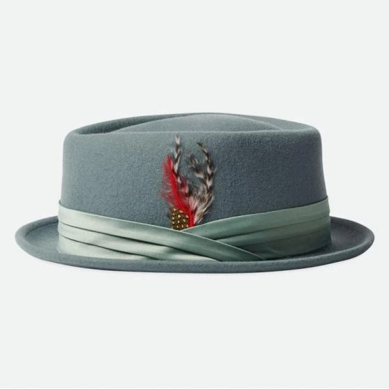 Porkpie Stout Hat Almond Green - Brixton