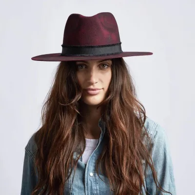 Chapeau Fedora Plum Feutre Bordeaux - Head'n Home