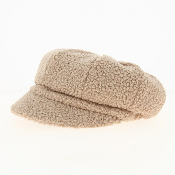 Gavroche sheepskin-effect cap in powder pink - Traclet