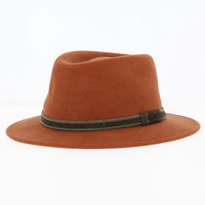 Chapeau Traveller Jordi Feutre Laine Brique - Traclet