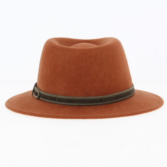 Chapeau Traveller Jordi Feutre Laine Brique - Traclet Chapeau Traveller Jordi Feutre Laine Brique - Traclet