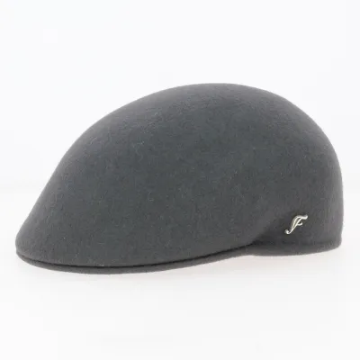 Casquette bombée laine rigide Grise - Fléchet