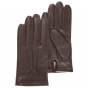 Gant Homme marron Cuir Doublés Soie - Isotoner