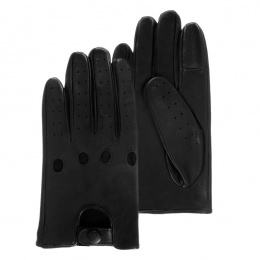 Black Lamb Leather Driving Gloves - Isotoner