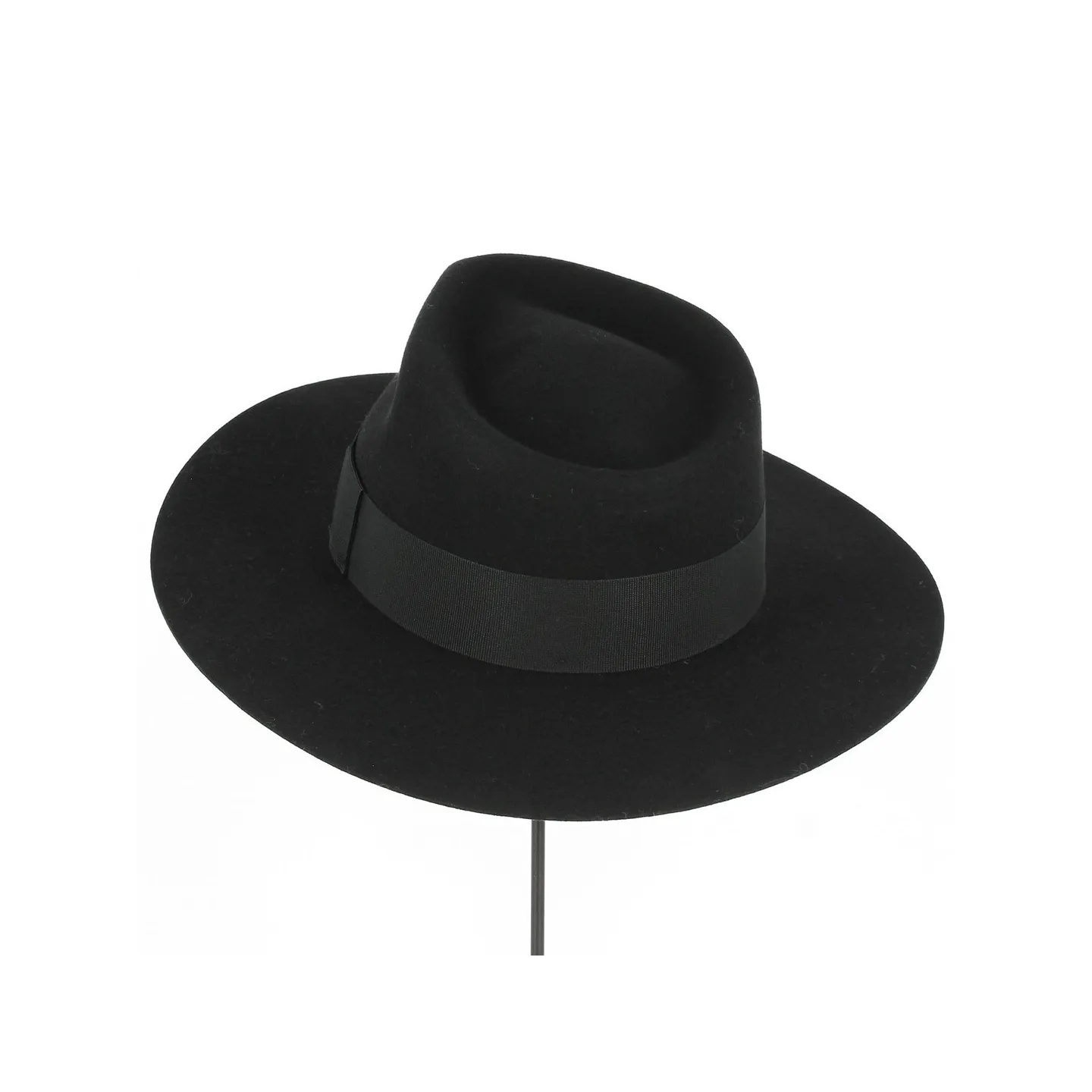 Chapeau Fedora Grand Bord "The Mirage" Noir - Traclet