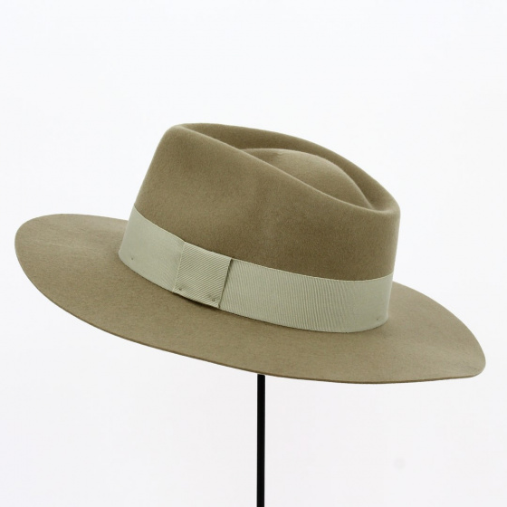 Chapeau Fedora Grand Bord "The Mirage" Taupe - Traclet