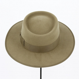 Gambler Hat Felt Wool Taupe - Traclet