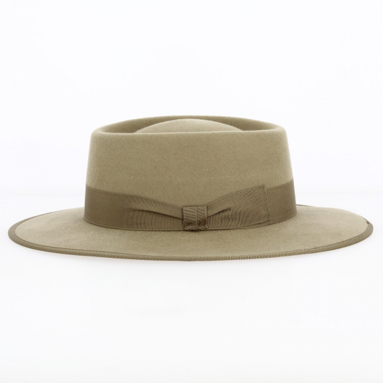 Chapeau Gambler Feutre Laine Taupe - Traclet