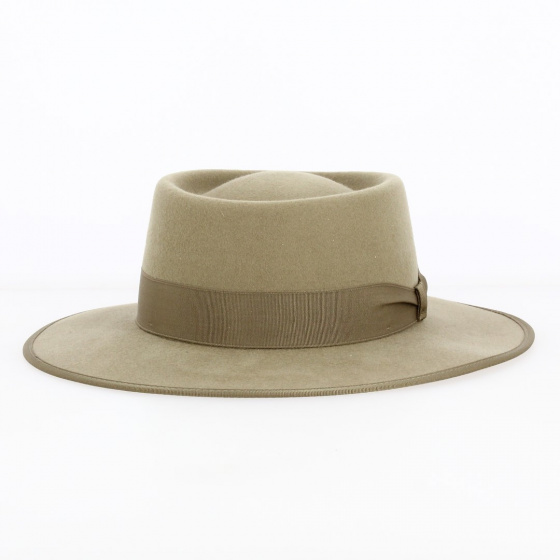 Chapeau Gambler Feutre Laine Taupe - Traclet