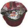 Daffy Wool Patchwork Bordeaux Flat Cap - Traclet