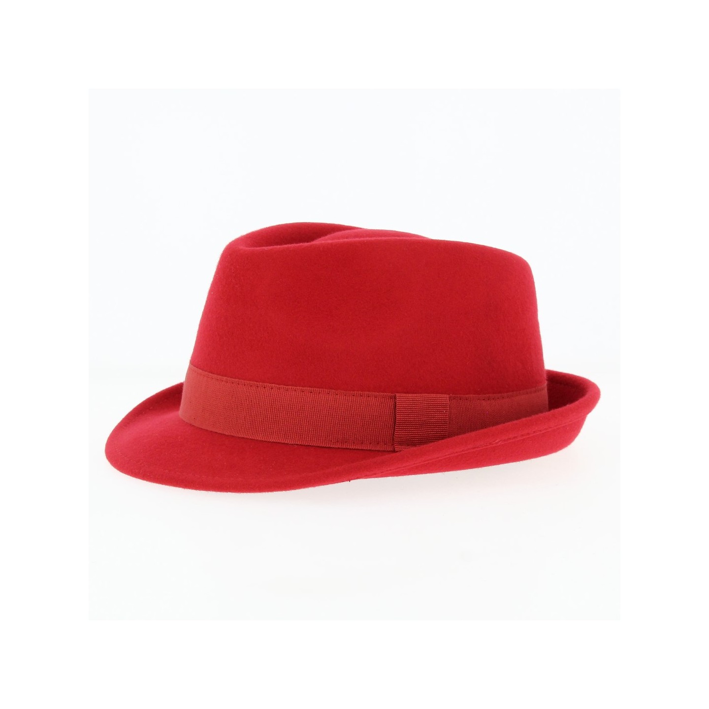 Chapeau Trilby Romans Feutre Laine Rouge - Traclet