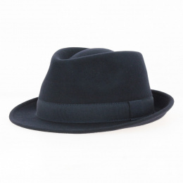 Traclet Navy Wool Felt Trilby Hat Romans