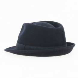 Chapeau Trilby Romans Feutre Laine Marine- Traclet
