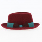 Trilby / Porkpie burgundy wool hat - Traclet