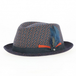 Navy Leon Trilby Hat - Traclet