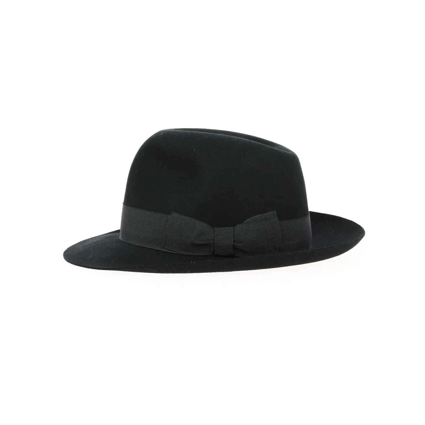 Chapeau Fedora "Open Crow" Feutre Laine Noir - Traclet
