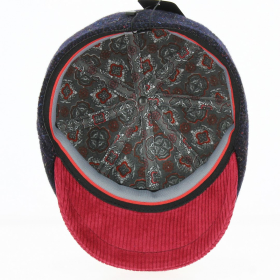 8 rib Navy Wool cap - Traclet