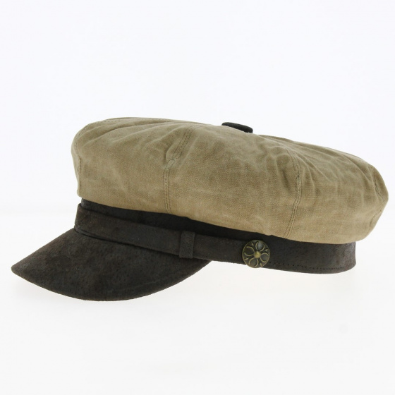 Marlon Cotton Taupe Newsboy Cap - Aussie Apparel