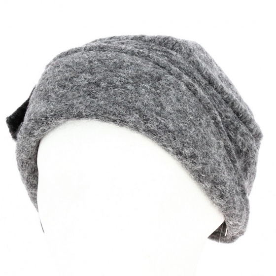 Bonnet toque Laine Gris avec nœud - Traclet Bonnet toque Laine Gris avec nœud - Traclet