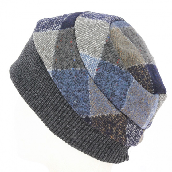 Bonnet toque Laine Grise avec bouton - Traclet Bonnet toque Laine Grise avec bouton - Traclet