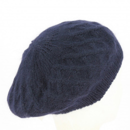 Angora beret with acrylic lining one size fits all