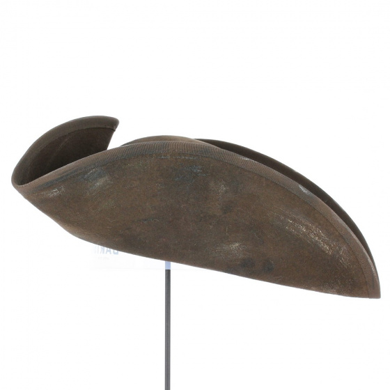 Large Tricorn Hat in Aged Brown Effect - Traclet