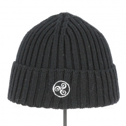 Short Cuffed Beanie Triskell Black - Traclet