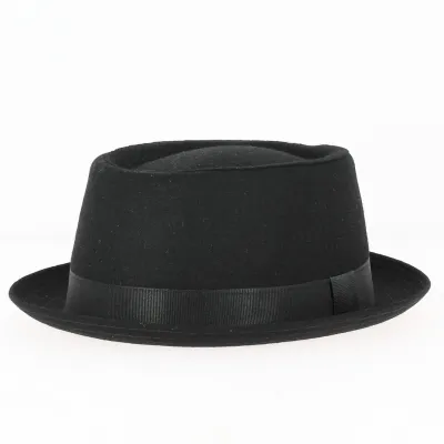 Chapeau Porkpie Noir en Laine - Traclet