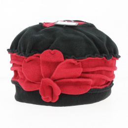 Annecy black and red fleece women's toque - Traclet