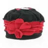 Toque Femme Polaire Annecy noir et rouge - Traclet