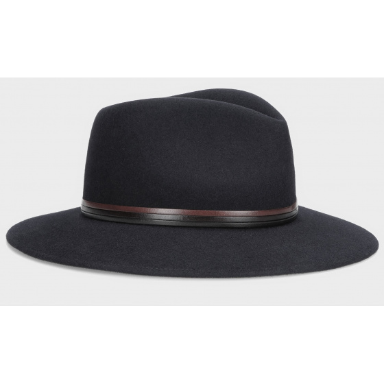 Black Traveller Indiana Fur Felt Hat - Borsalino