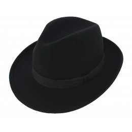 Fedora Pistoia Black Wool Felt Hat - Traclet