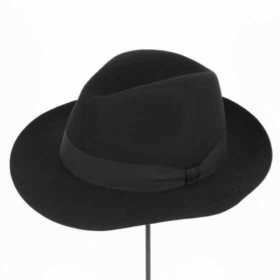 Chapeau Fedora Pistoia Feutre Laine Noir - Traclet